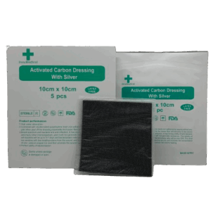 Apósito carbón mas plata 10 x 10, caja x 5 unidades