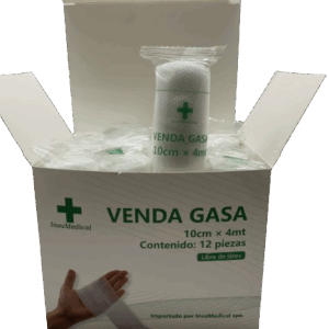 Pack 12 u/n Venda de gasa Semi Elástica 10cm x 4mt