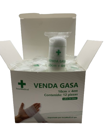 Pack 12 u/n Venda de gasa Semi Elástica 10cm x 4mt
