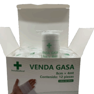 Pack 12 u/n Gasa Semi Elástica 8cm x 4mt
